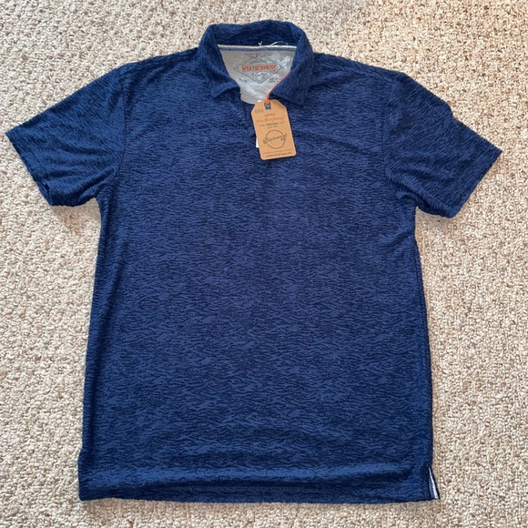 Original Weatherproof Vintage Short Sleeve Shirt Navy Blue Men Medium NWT - Picture 1 of 5